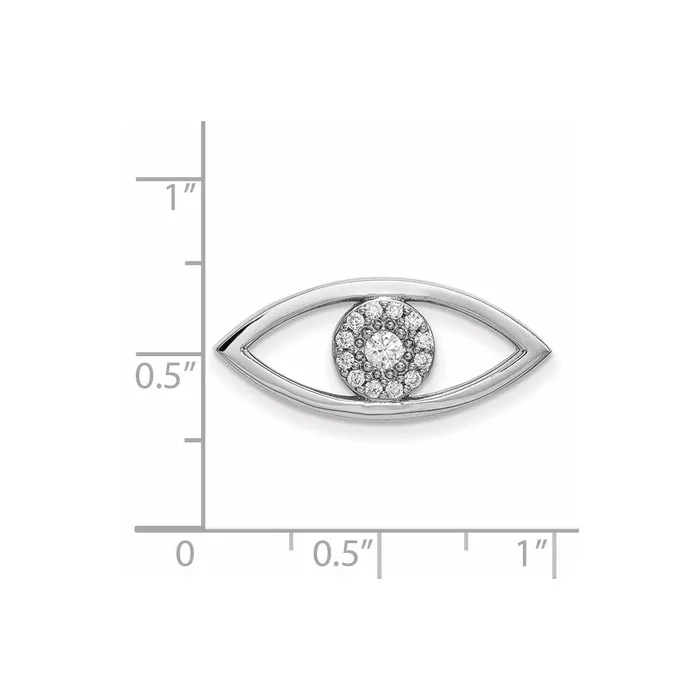 Goldia Necklaces 14k White Gold Medium Real Diamond Evil Eye Pendant