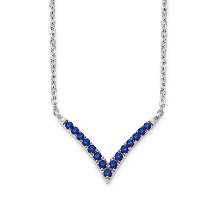 Goldia Necklaces 14k White Gold Sapphire 18in VNecklace