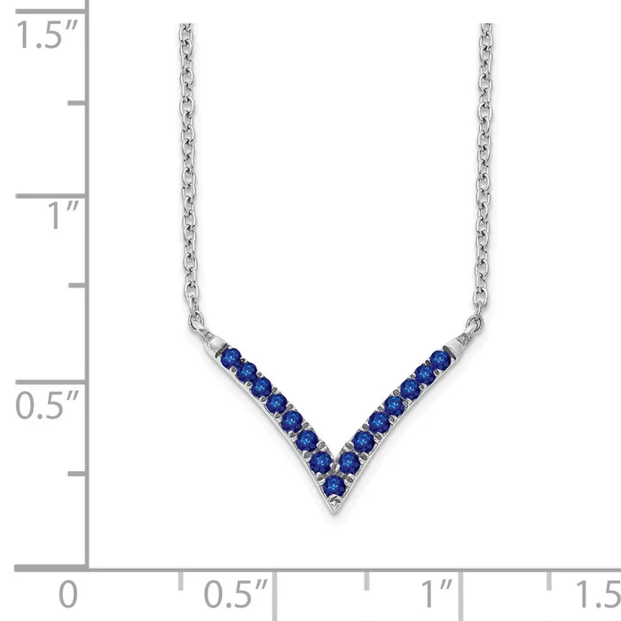 Goldia Necklaces 14k White Gold Sapphire 18in VNecklace