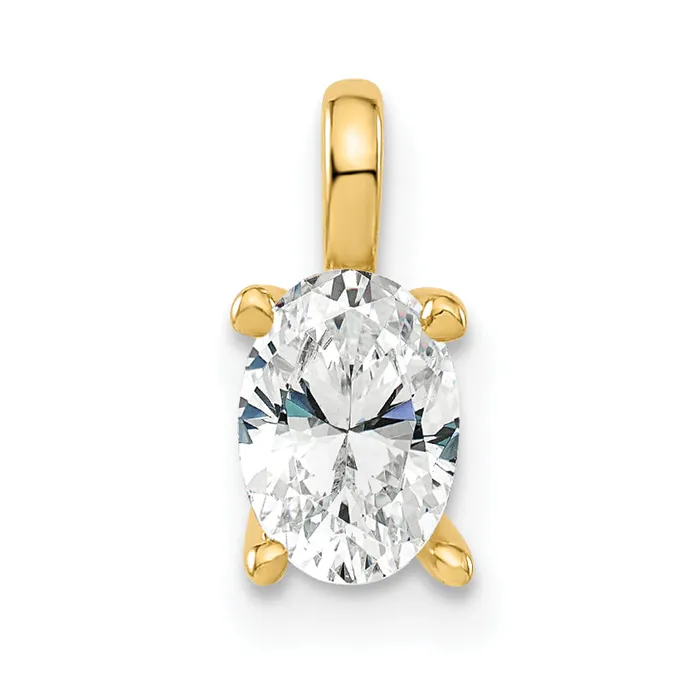 Goldia Necklaces 14k Yellow Gold 12 Ct Lab Grown Diamond VSSI G Oval Solitaire Pendant Goldia Necklaces 14k Yellow Gold 12 Ct Lab Grown Diamond VSSI G Oval Solitaire Pendant