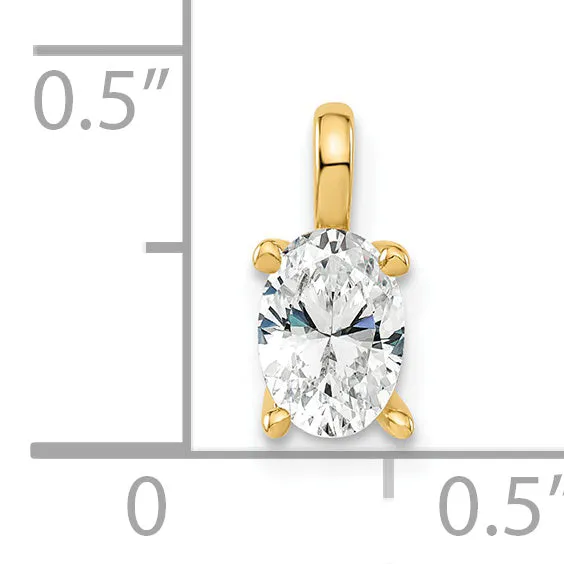 Goldia Necklaces 14k Yellow Gold 12 Ct Lab Grown Diamond VSSI G Oval Solitaire Pendant