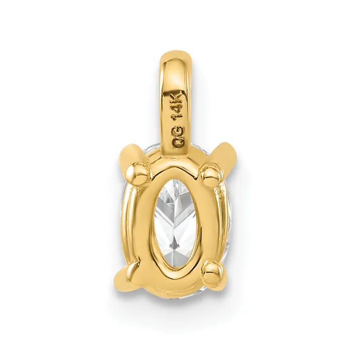 Goldia Necklaces 14k Yellow Gold 12 Ct Lab Grown Diamond VSSI G Oval Solitaire Pendant