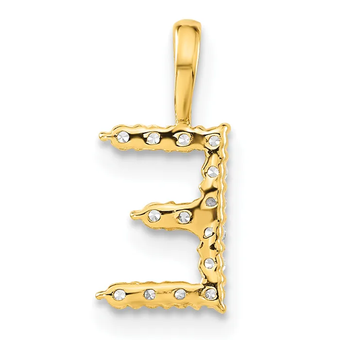 Goldia Necklaces 14k Yellow Gold 18 Ct Lab Grown Diamond VSSI G Letter E Initial Pendant