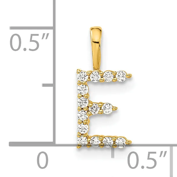 Goldia Necklaces 14k Yellow Gold 18 Ct Lab Grown Diamond VSSI G Letter E Initial Pendant