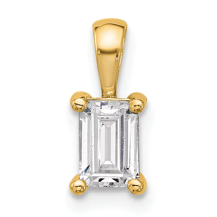 Goldia Necklaces 14k Yellow Gold 34 Ct Certified Lab Grown Diamond VSSI G Emerald Four Prong Pendant Goldia Necklaces 14k Yellow Gold 34 Ct Certified Lab Grown Diamond VSSI G Emerald Four Prong Pendant