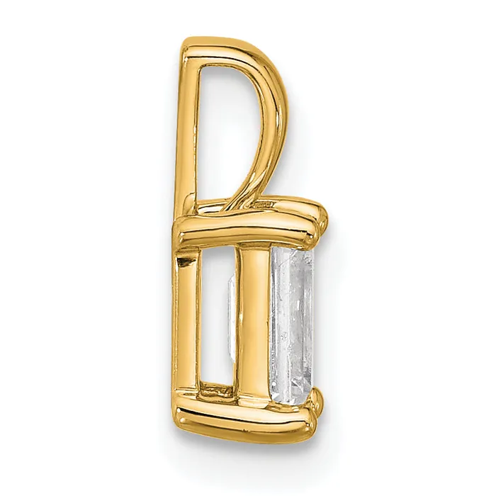 Goldia Necklaces 14k Yellow Gold 34 Ct Certified Lab Grown Diamond VSSI G Emerald Four Prong Pendant