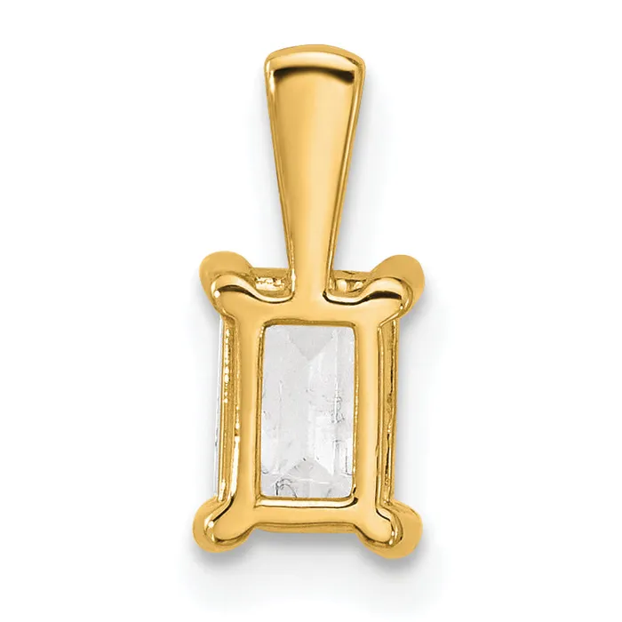 Goldia Necklaces 14k Yellow Gold 34 Ct Certified Lab Grown Diamond VSSI G Emerald Four Prong Pendant