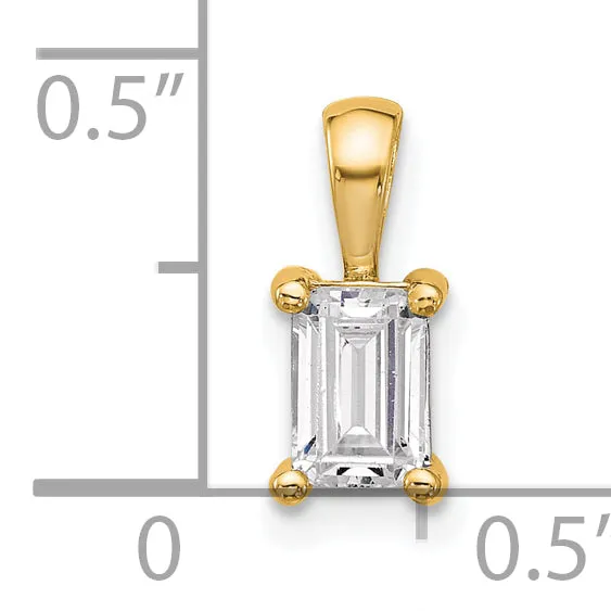 Goldia Necklaces 14k Yellow Gold 34 Ct Certified Lab Grown Diamond VSSI G Emerald Four Prong Pendant