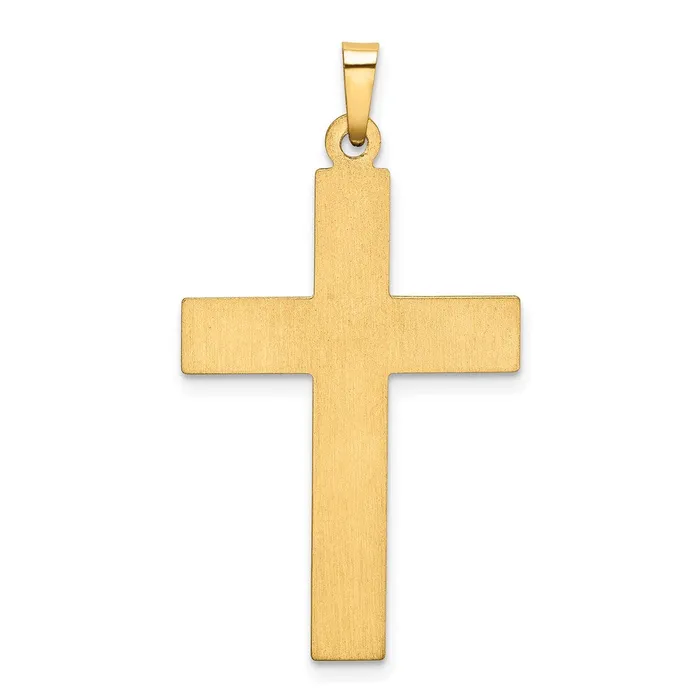 Goldia Necklaces 14k Yellow u0026 Rhodium Gold WRhodium Polished and Satin Cross Pendant