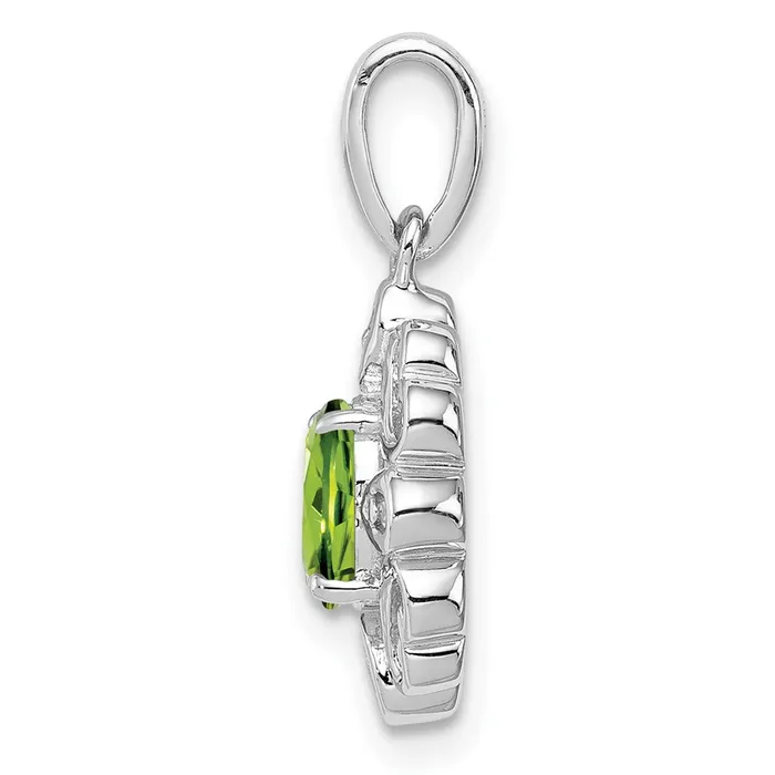 Goldia Necklaces Sterling Silver Rhodium Plated Diamond u0026 Peridot Oval Pendant