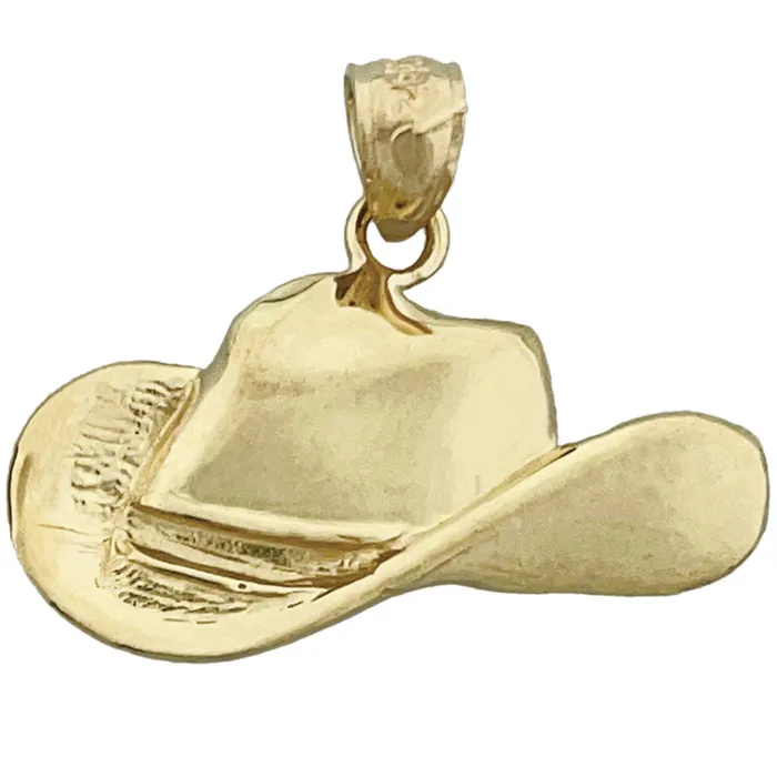 Goldia PreStyled Sets 14K Gold Western Cowboy Hat Pendant