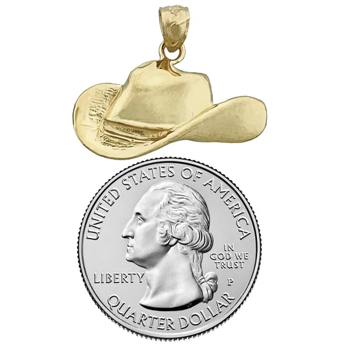 Goldia PreStyled Sets 14K Gold Western Cowboy Hat Pendant