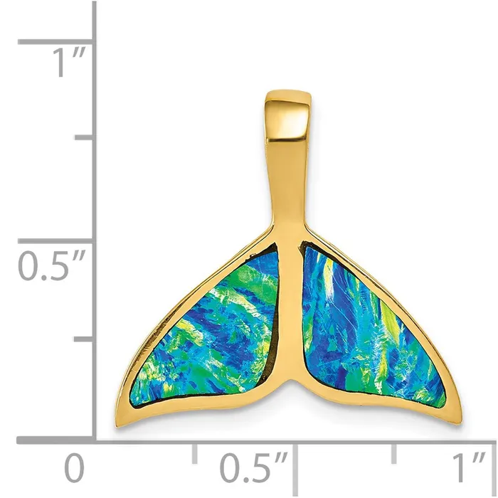 Goldia PreStyled Sets 14k Yellow Gold Imitation Opal Whale Tail Slide