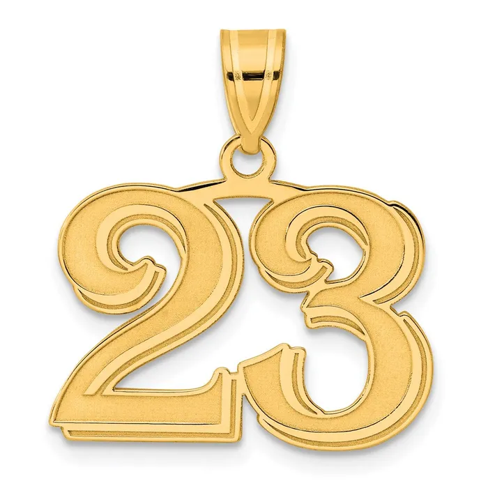 Goldia PreStyled Sets 14k Yellow Gold Polished Etched Number 23 Pendant