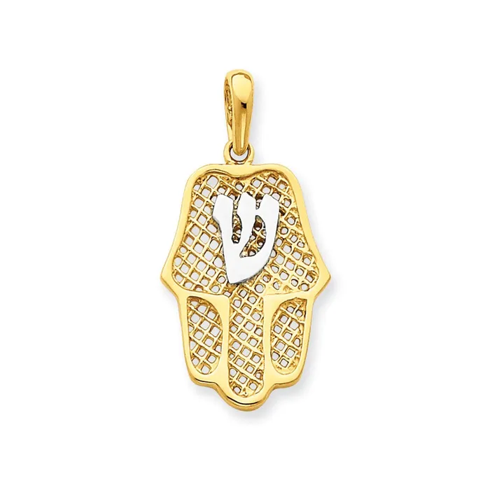 Goldia PreStyled Sets 14k Yellow Rhodium Gold wRhodium Chamseh Pendant