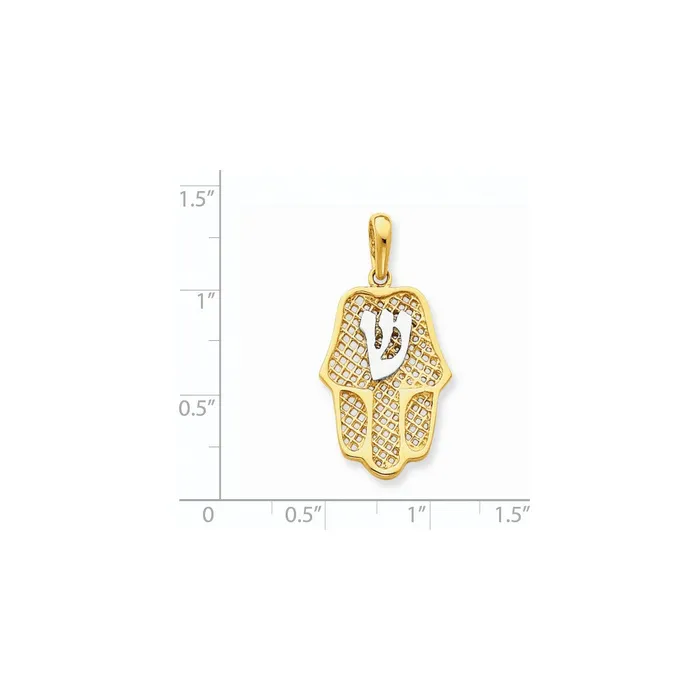 Goldia PreStyled Sets 14k Yellow Rhodium Gold wRhodium Chamseh Pendant