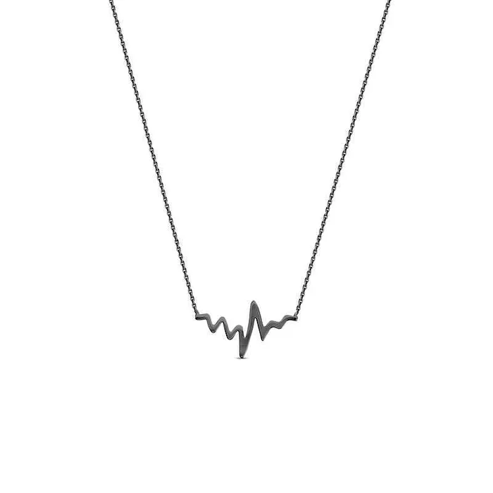 Heartbeat Necklace in 14K White Gold Goldia Necklaces