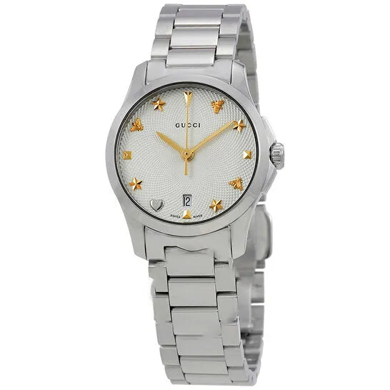JMS always Bracelets Original Gucci GTimeless Silver Dial Stainless Steel Ladies Watch YA126572