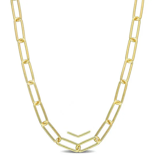 JMS always Necklaces Original AMOUR 5mm Paperclip Chain Necklace In Yellow Plated Sterling Silver 32 In JMS always Necklaces Original AMOUR 5mm Paperclip Chain Necklace In Yellow Plated Sterling Silver 32 In