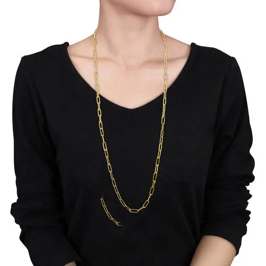JMS always Necklaces Original AMOUR 5mm Paperclip Chain Necklace In Yellow Plated Sterling Silver 32 In JMS always Necklaces Original AMOUR 5mm Paperclip Chain Necklace In Yellow Plated Sterling Silver 32 In