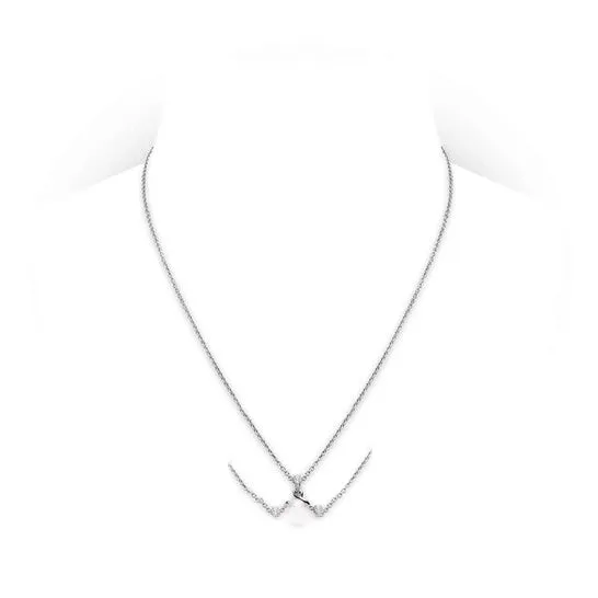 JMS always Necklaces Original Mikimoto 18K White Gold 8MM Cultured Akoya Pearl Diamond Twist Pendant Necklace JMS always Necklaces Original Mikimoto 18K White Gold 8MM Cultured Akoya Pearl Diamond Twist Pendant Necklace