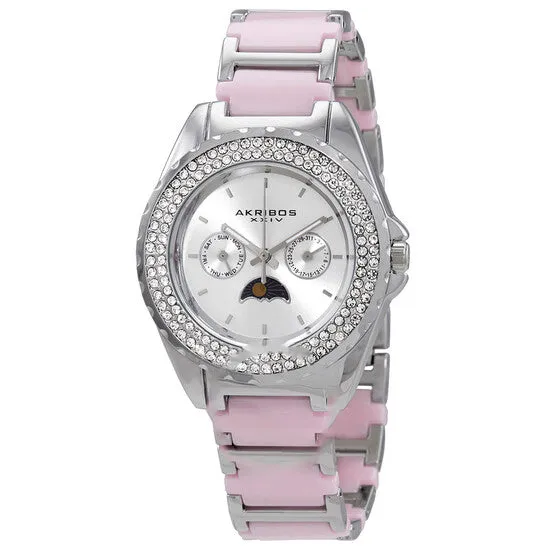 JMS always Original Akribos XXIV Multifunction Silver Dial Ladies Watch AK961SSPK Watches JMS always Original Akribos XXIV Multifunction Silver Dial Ladies Watch AK961SSPK Watches
