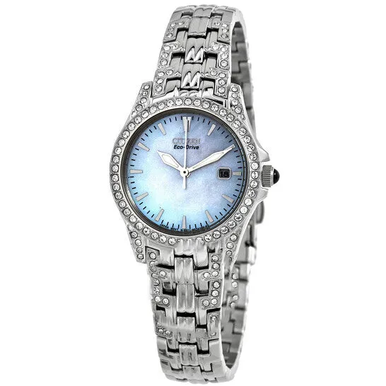 JMS always Watches Original Citizen EcoDrive Crystal White Mother of Pearl Dial Ladies Watch EW122055D JMS always Watches Original Citizen EcoDrive Crystal White Mother of Pearl Dial Ladies Watch EW122055D