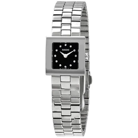 JMS always Watches Original Rado DiaStar Sqaure Quartz Diamond Black Dial Ladies Watch R18682713 JMS always Watches Original Rado DiaStar Sqaure Quartz Diamond Black Dial Ladies Watch R18682713