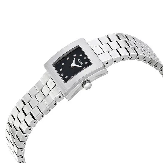 JMS always Watches Original Rado DiaStar Sqaure Quartz Diamond Black Dial Ladies Watch R18682713 JMS always Watches Original Rado DiaStar Sqaure Quartz Diamond Black Dial Ladies Watch R18682713
