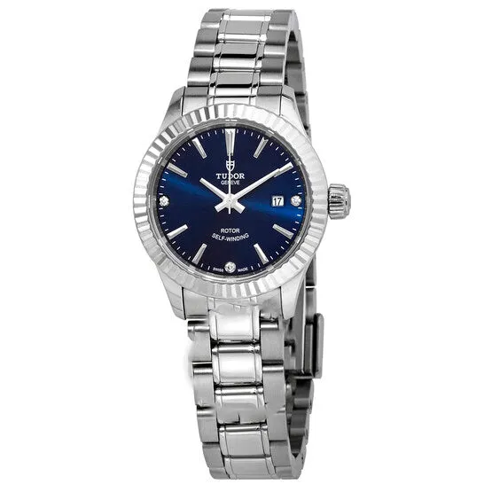 JMS always Watches Original Tudor Style Automatic Diamond Blue Dial Ladies 28 mm Watch M121100017 JMS always Watches Original Tudor Style Automatic Diamond Blue Dial Ladies 28 mm Watch M121100017