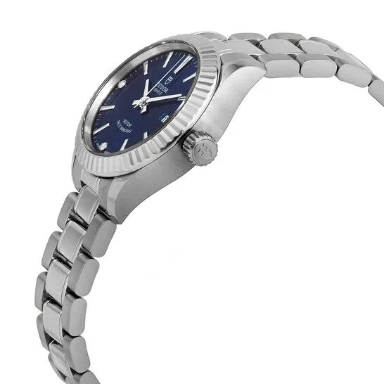 JMS always Watches Original Tudor Style Automatic Diamond Blue Dial Ladies 28 mm Watch M121100017