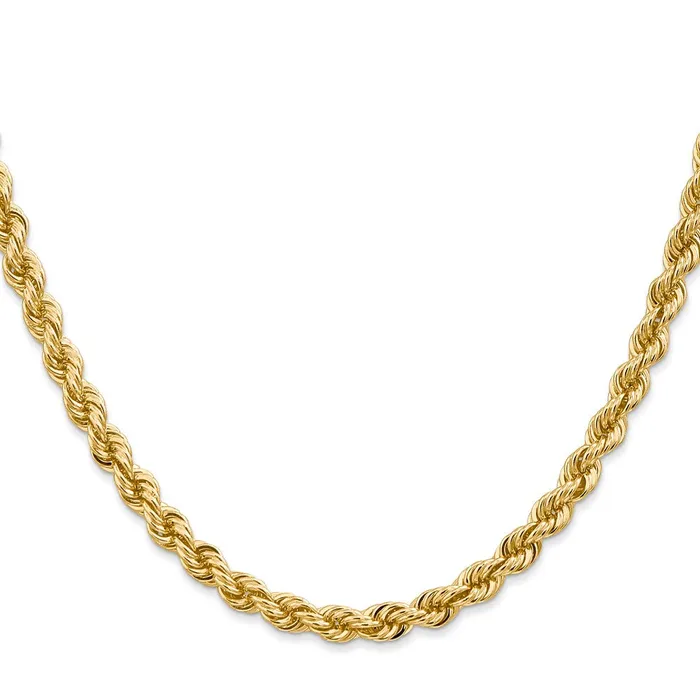 MDS 14K Yellow Gold 18 inch 5mm Regular Rope with Lobster Clasp Chain Necklace Necklaces MDS 14K Yellow Gold 18 inch 5mm Regular Rope with Lobster Clasp Chain Necklace Necklaces