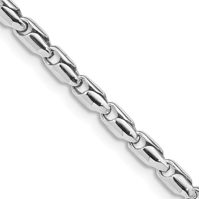 MDS Bracelets Solid 14K White Gold 825 inch 3mm Hand Polished Fancy Link with Lobster Clasp Bracelet