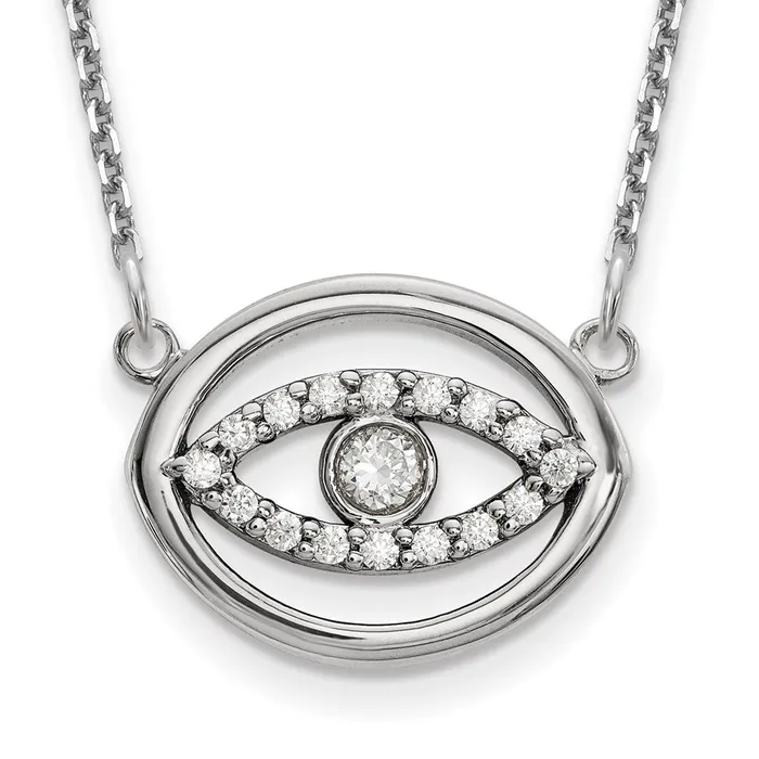 Necklaces 14K White GoldMedium Real Diamond Gold Halo Evil Eye Necklace Goldia Necklaces 14K White GoldMedium Real Diamond Gold Halo Evil Eye Necklace Goldia