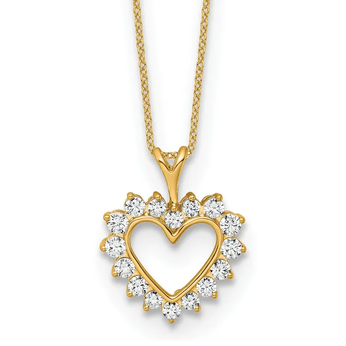 Necklaces 14k Yellow Gold 12 Ct Lab Grown Diamond VSSI G 18 inch Heart Pendant Necklace Goldia Necklaces 14k Yellow Gold 12 Ct Lab Grown Diamond VSSI G 18 inch Heart Pendant Necklace Goldia