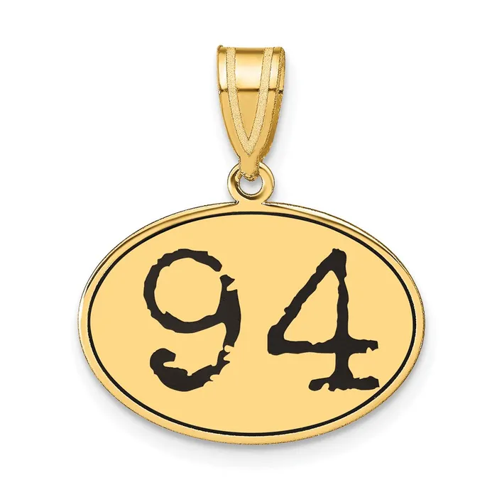 Necklaces 14k Yellow Gold Polished Number 94 Black Enamel Oval Pendant Goldia Necklaces 14k Yellow Gold Polished Number 94 Black Enamel Oval Pendant Goldia