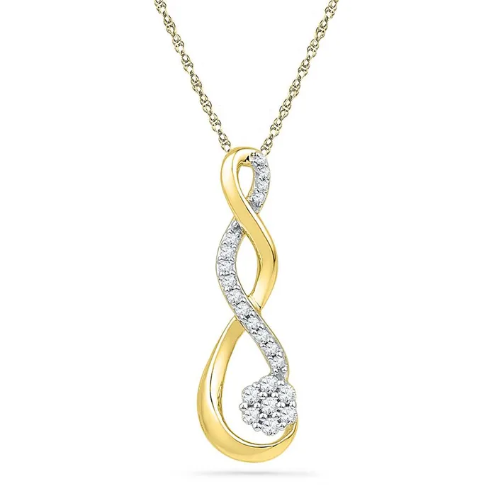 Necklaces gndatlanta 10k Yellow Gold Round Diamond Infinity Cluster Pendant 16 Cttw Necklaces gndatlanta 10k Yellow Gold Round Diamond Infinity Cluster Pendant 16 Cttw