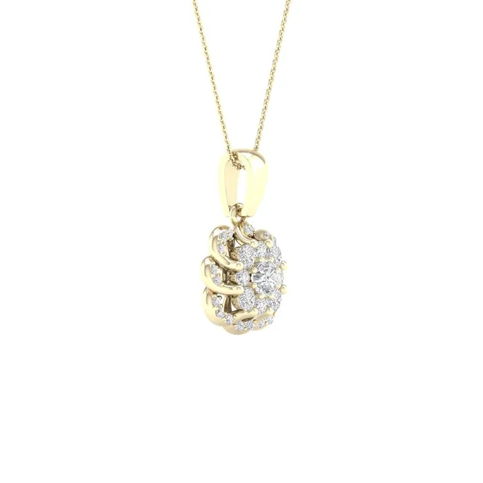 Necklaces gndatlanta 14k Yellow Gold Round Diamond Flower Cluster Pendant 14 Cttw Necklaces gndatlanta 14k Yellow Gold Round Diamond Flower Cluster Pendant 14 Cttw