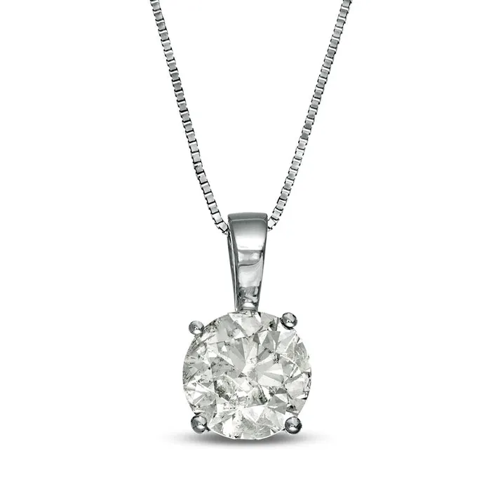 Necklaces Goldia 1 CT Natural Clarity Enhanced Solitaire Pendant in 14K White Gold Necklaces Goldia 1 CT Natural Clarity Enhanced Solitaire Pendant in 14K White Gold