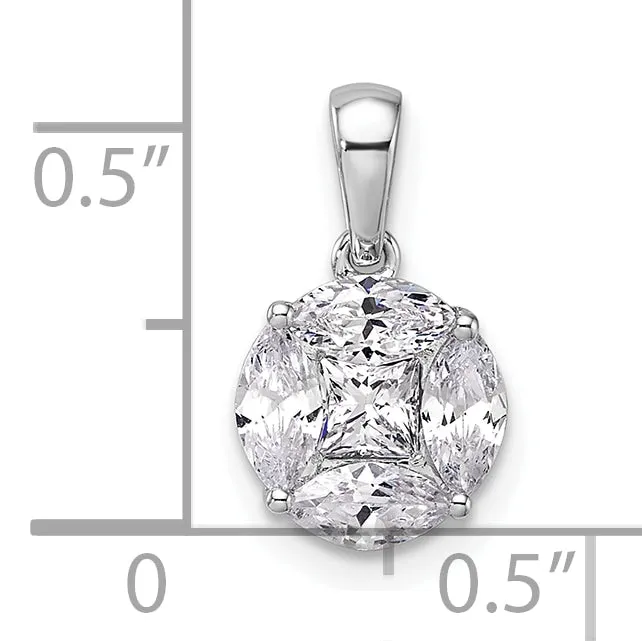 Necklaces Goldia 14k White Gold 1 Ct Lab Grown Diamond VSSI G Round and Marquise Pendant