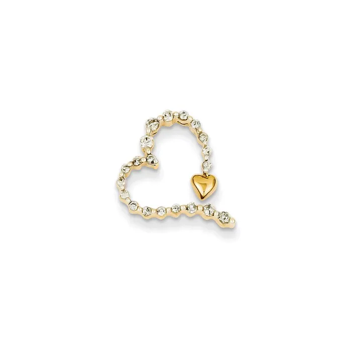 Necklaces Goldia 14K Yellow Gold Real Diamond Heart Slide