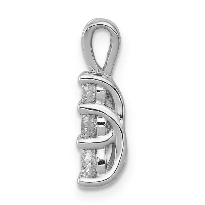 Necklaces Goldiacom 14k White Gold AA Diamond Small Three Stone Pendant