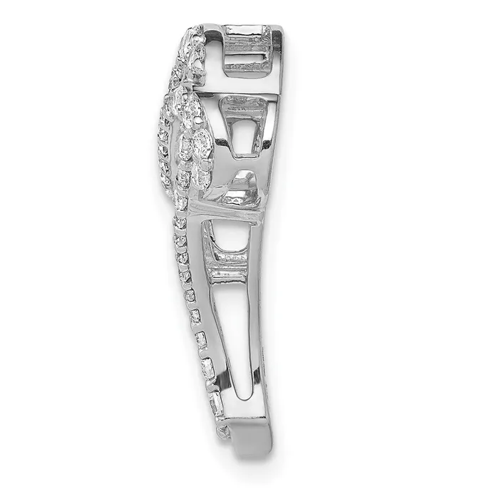 Necklaces Goldia Solid 14k White Gold 12ct Simulated CZ Infinity and Heart Chain Slide
