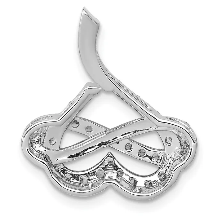 Necklaces Goldia Solid 14k White Gold 12ct Simulated CZ Infinity and Heart Chain Slide