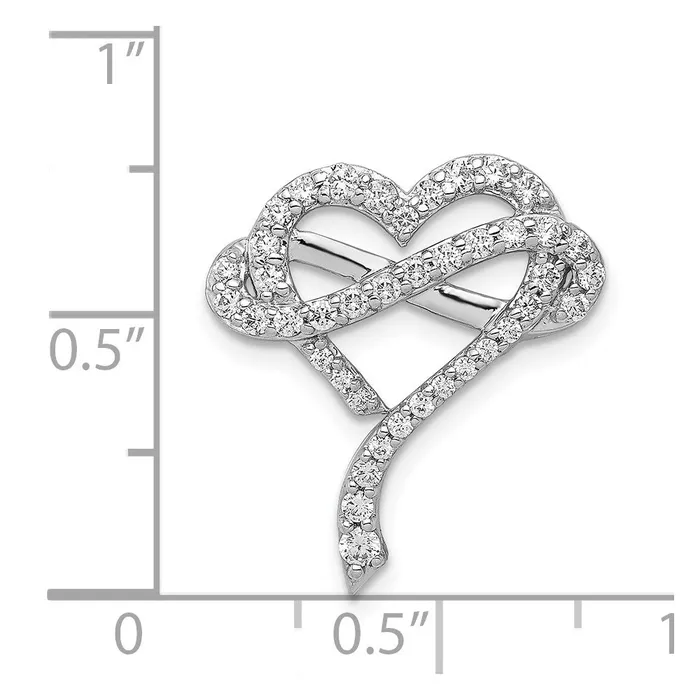 Necklaces Goldia Solid 14k White Gold 12ct Simulated CZ Infinity and Heart Chain Slide