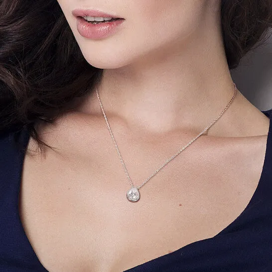 Necklaces JMS always Original AMOUR 2 CT TGW Created Moissanite Halo Teardrop Pendant with Chain In Sterling Silver Necklaces JMS always Original AMOUR 2 CT TGW Created Moissanite Halo Teardrop Pendant with Chain In Sterling Silver