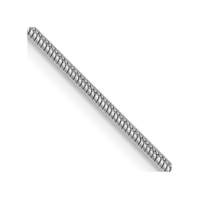 Necklaces MDS 14K White Gold 18 inch 11mm Round Snake with Lobster Clasp Chain Necklace Necklaces MDS 14K White Gold 18 inch 11mm Round Snake with Lobster Clasp Chain Necklace