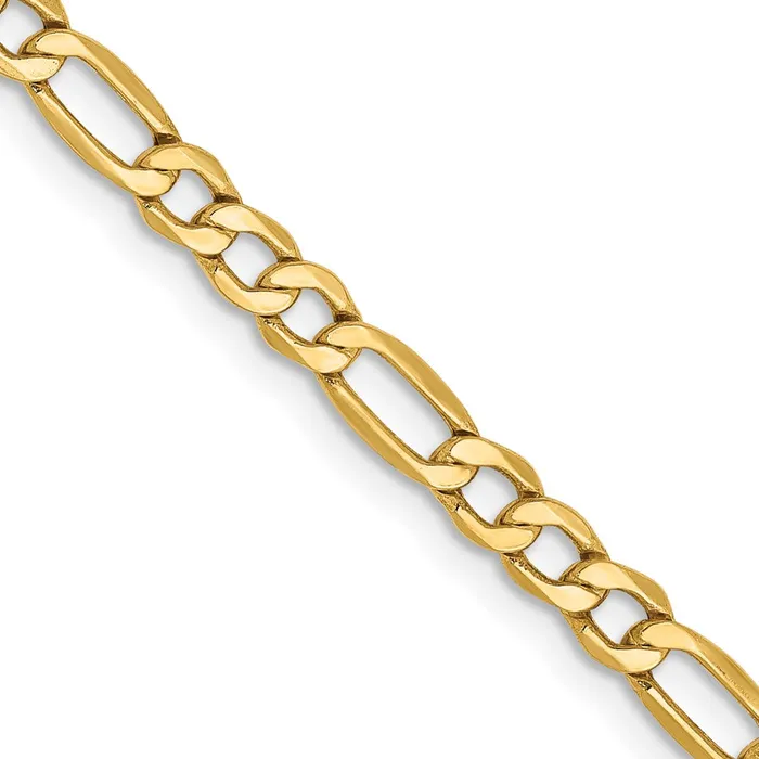 Necklaces MDS 14K Yellow Gold 26 inch 35mm SemiSolid Figaro with Lobster Clasp Chain Necklace Necklaces MDS 14K Yellow Gold 26 inch 35mm SemiSolid Figaro with Lobster Clasp Chain Necklace