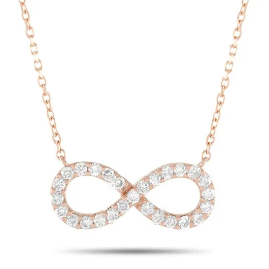 Necklaces Original LB Exclusive 14K Rose Gold 030ct Diamond Infinity Symbol Necklace JMS always Necklaces Original LB Exclusive 14K Rose Gold 030ct Diamond Infinity Symbol Necklace JMS always
