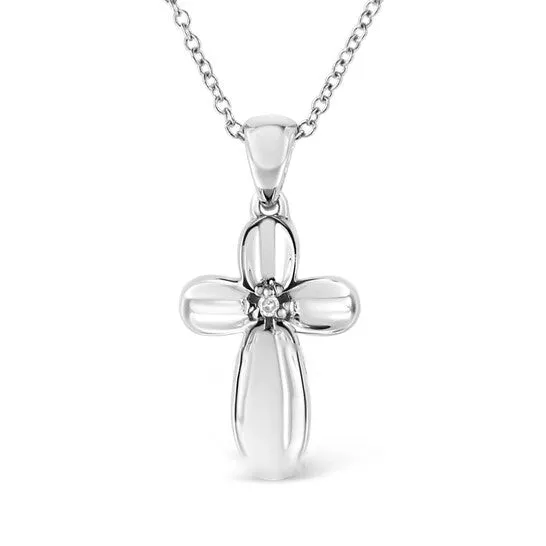 Original Haus of Brilliance 925 Sterling Silver ProngSet Diamond Accent Floral Cross 18 Pendant Necklace IJ Color I1I2 Clarity JMS always Necklaces Original Haus of Brilliance 925 Sterling Silver ProngSet Diamond Accent Floral Cross 18 Pendant Necklace IJ Color I1I2 Clarity JMS always Necklaces